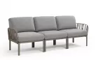 Trzyosobowa sofa ogrodowa komodo kolor tortora z poduszkami Olefin