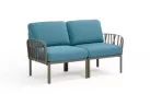 Sofa dwuosobowa modułowa z polipropylenu komodo nardi z poduszkami subrella