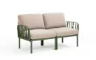 Sofa dwuosobowa modułowa z polipropylenu komodo nardi z poduszkami subrella