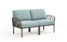 Sofa dwuosobowa modułowa z polipropylenu komodo nardi z poduszkami subrella
