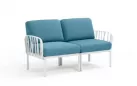 Sofa dwuosobowa modułowa z polipropylenu komodo nardi z poduszkami subrella