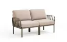 Sofa dwuosobowa modułowa z polipropylenu komodo nardi z poduszkami subrella