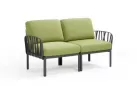 Sofa dwuosobowa modułowa z polipropylenu komodo nardi z poduszkami subrella
