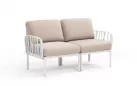 Sofa dwuosobowa modułowa z polipropylenu komodo nardi z poduszkami subrella