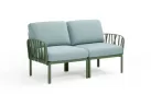 Sofa dwuosobowa modułowa z polipropylenu komodo nardi z poduszkami subrella