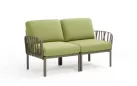 Sofa dwuosobowa modułowa z polipropylenu komodo nardi z poduszkami subrella