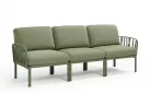 W snie żakiem sofa ogrodowa trzyosobowa modułowa z polipropylenu komodo nardi agave poduszka sunbrella