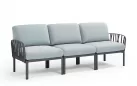 W snie żakiem sofa ogrodowa trzyosobowa modułowa z polipropylenu komodo nardi antracyt poduszka sunbrella