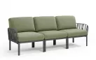W snie żakiem sofa ogrodowa trzyosobowa modułowa z polipropylenu komodo nardi antracyt poduszka sunbrella