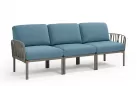 W snie żakiem sofa ogrodowa trzyosobowa modułowa z polipropylenu komodo nardi tortora poduszka sunbrella