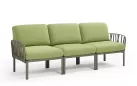 W snie żakiem sofa ogrodowa trzyosobowa modułowa z polipropylenu komodo nardi tortora poduszka sunbrella