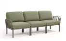 W snie żakiem sofa ogrodowa trzyosobowa modułowa z polipropylenu komodo nardi tortora poduszka sunbrella