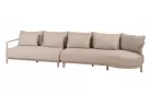 Szeroka sofa ogrodowa modułowa aluminiowa beżowa mykonos 4so