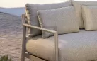 Szeroka sofa ogrodowa modułowa aluminiowa beżowa mykonos 4so