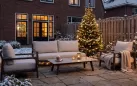 Ciemno kawowa aluminiowa sofa ogrodowa wypoczynkowa na taras OASIS