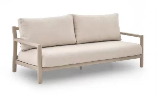 Beżowa aluminiowa sofa ogrodowa wypoczynkowa na taras OASIS