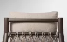 Ciemno kawowa aluminiowa sofa ogrodowa wypoczynkowa na taras OASIS