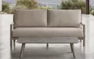Ciemno kawowa aluminiowa sofa ogrodowa wypoczynkowa na taras OASIS