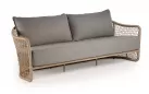 Szeroka sofa trzyosobowa ogrodowa w kolorze beżowym 
