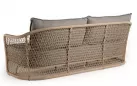 Szeroka sofa trzyosobowa ogrodowa w kolorze beżowym 
