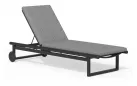 Aluminiowy luksusowy leżak ogrodowy w kolorze antracyt z materacem oasis