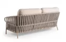 Nowoczesna sofa ogrodowa trzyosobowa aluminiowa w kolorze beżowym z beżowymi poduszkami nuri