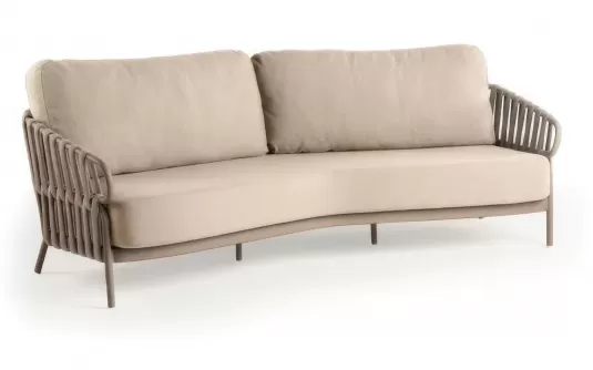 Duża sofa ogrodowa 3-osobowa aluminiowa z grubymi poduszkami nuri Duża sofa ogrodowa 3-osobowa aluminiowa z grubymi poduszkami nuri