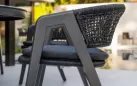 Aluminiowe krzesło z oplotem z liny w kolorze grafitowym algarve