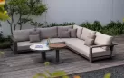 Duże aluminiowy narożnik ogrodowy ekskluzywny w kolorze taupe Everest