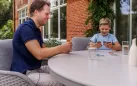 Zestaw ogrodowy stołowy beżowy dla 6 osób ze stałem o d160 cm lima