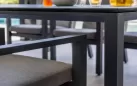 Sześcioosobowy zestaw stołowy ogrodowy aluminiowy grafitowy z ceramicznym blatem TIMBER 