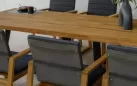 Ośmioosobowy komplet stołowy ogrodowy z drewna tich w ciepłym kolorze toscana dla 8 osób