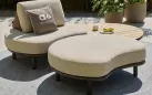 Wyspowy komplet wypoczynkowy ogrodowy w kolorze podstawy brąz ze moon Island
