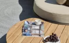Wyspowy komplet wypoczynkowy ogrodowy w kolorze podstawy brąz ze moon Island