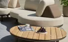 Wyspowy komplet wypoczynkowy ogrodowy w kolorze podstawy brąz ze moon Island