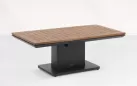 W stolik ogrodowy aluminiowy z podnoszonym blatem z drewna teak Luca antracyt