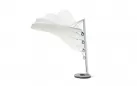 Biały designerski parasol z podstawą granitową okrągłą tekno higold