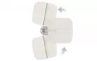 Biały designerski parasol z podstawą granitową okrągłą tekno higold