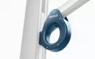 Biały designerski parasol z podstawą granitową okrągłą tekno higold