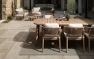 Zestaw ogrodowy wypoczynkowy sofą 2 fotelami stolikami z drewna akacji Thiago bizzotto