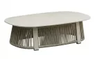 Zestaw ogrodowy wypoczynkowy z sofą trzyosobową szarobeżowy aluminiowy paros higold