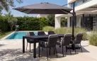 Parasol ogrodowy noga boczna antracyt 3x3 m | poszycie Spuncrylic antracyt