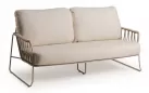 Luksusowa sofa ogrodowa 2,5 osobowa beżowa aluminiowa rivera