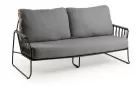 Luksusowa sofa ogrodowa 2,5 osobowa grafitowa aluminiowa rivera