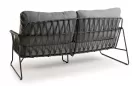 Luksusowa sofa ogrodowa 2,5 osobowa grafitowa aluminiowa rivera