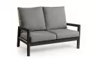 Dwuosobowa sofa ogrodowa wypoczynkowa aluminiowa z pochylonymi oparciami Sevilla