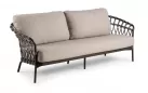 Sofa ogrodowa trzyosobowa nowoczesna aluminiowa mi na polipropylenowa czekoladowa moretti