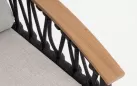 Fotel ogrodowy antracytowy aluminiowy grafitowy z podłokietnikami tikk i oplotem z liny polipropylenowej fenix