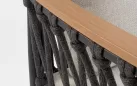 Sofa ogrodowa trzyosobowa aluminiowa grafitowa z podłokietnikami tikk i liną rope fenix