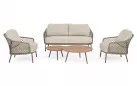 Nowoczesna sofa ogrodowa 2,5 osobowa z grubymi poduszkami olefin corbetta bizzotto beżowa